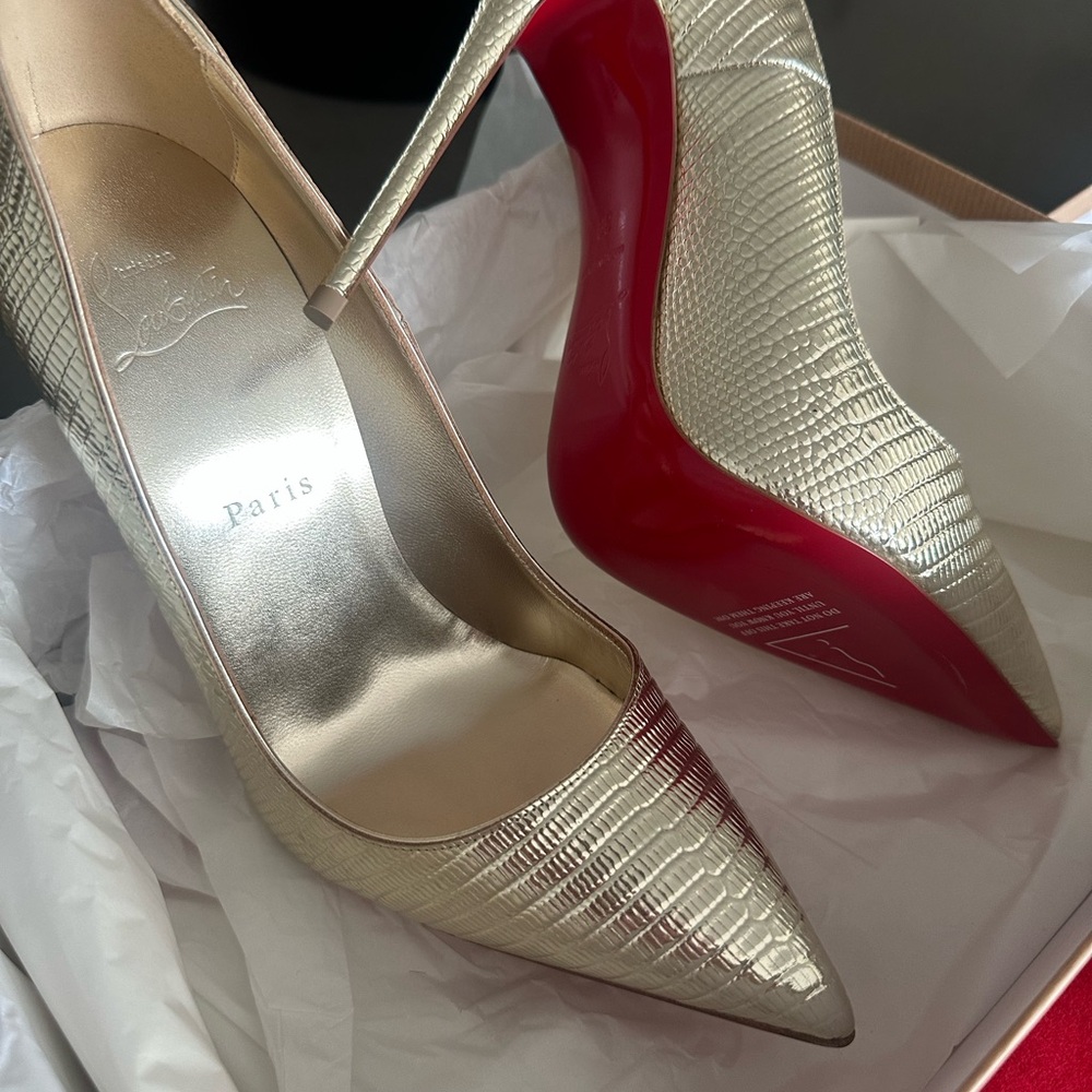 Christian Louboutin So Kate 120 Heels in Platine